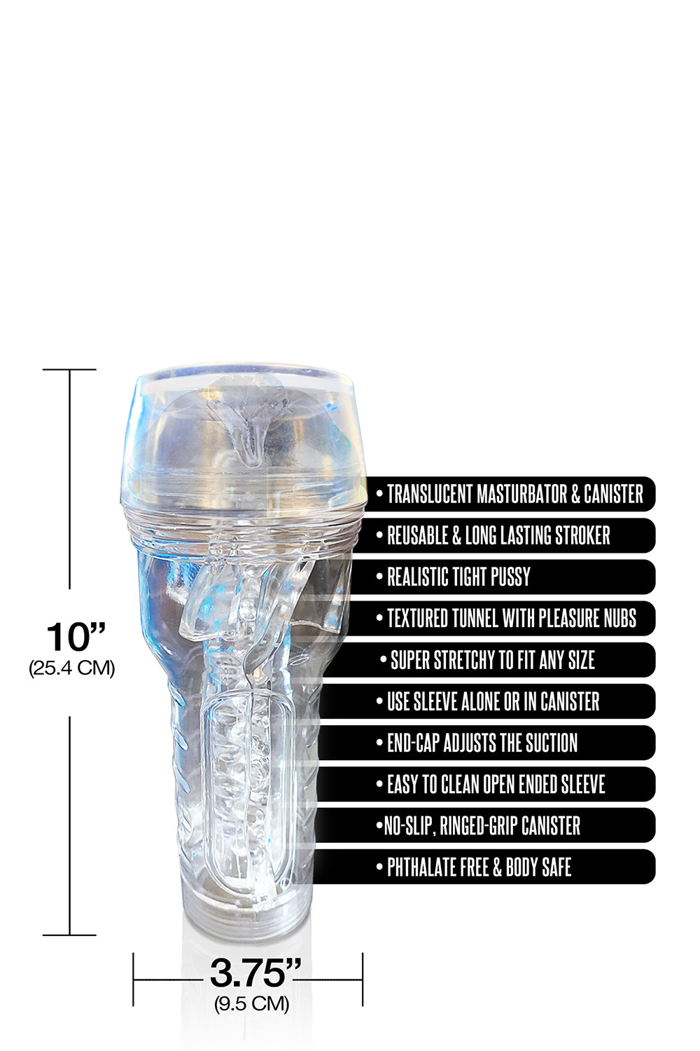 Happy Ending Mstr B8 In The Clear Pussy Stroker Squeeze Box Canister