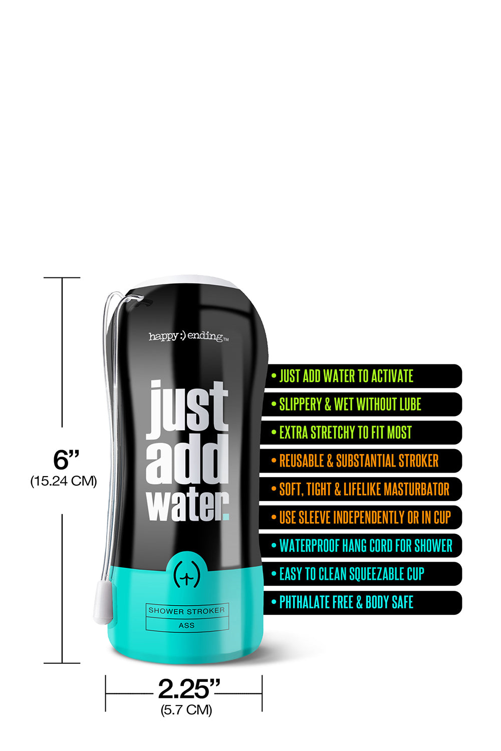 Happy Ending Just Add Water Shower Stroker Self Lubricating Ass