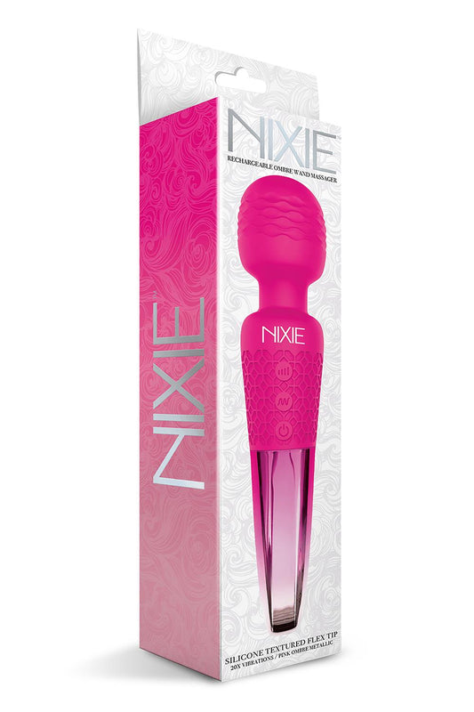 Nixie Rechargeable Wand Massager Pink Ombre Metallic