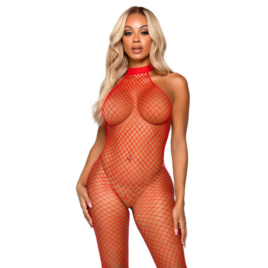Leg Avenue Racer Neck Bodystocking Red UK 6 to 12 Leg Avenue Racer Neck Bodystocking Red UK 6 to 12 - UABDSM
