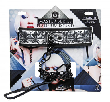 Platinum Bound Chained Collar With Leash - UABDSM