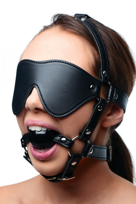 Blindfold Harness And Ball Gag - UABDSM