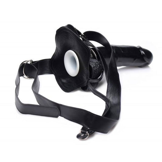 Master Series Infiltrator 2 Hollow Strap On Black 9 Inch Dildo - UABDSM