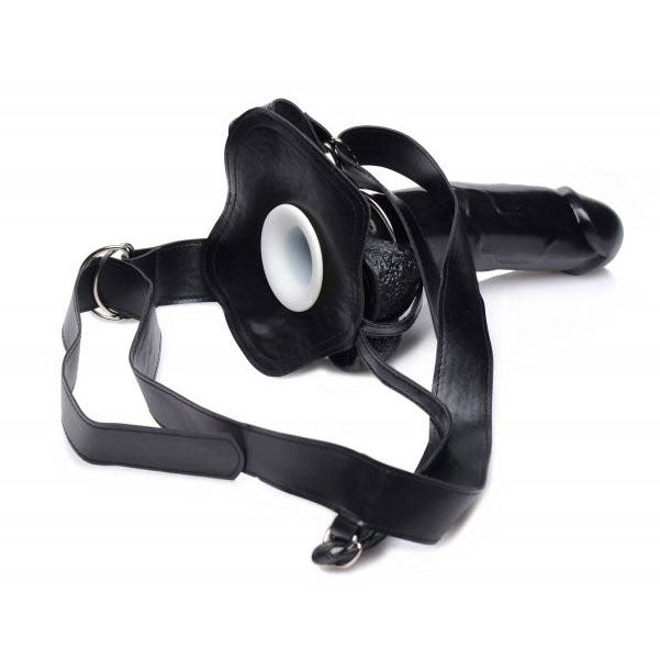 Master Series Infiltrator 2 Hollow Strap On Black 9 Inch Dildo - UABDSM