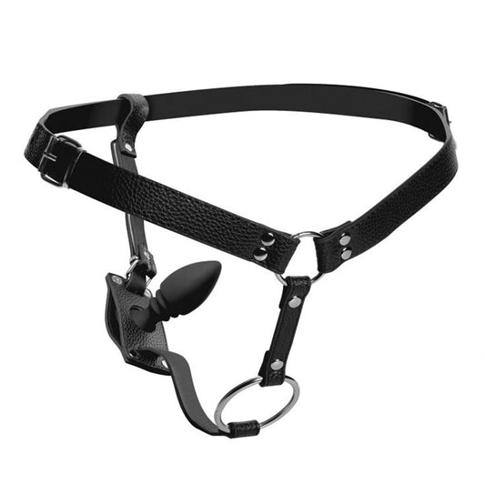 Harness With Cock Ring And Anal Plug Harness With Cock Ring And Anal Plug - UABDSM