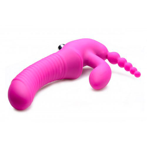 XR Regal Rider Vibrating Silicone Strapless Strap On Triple G Di - UABDSM