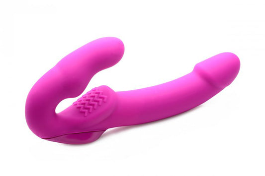 Evoke Vibrating Strapless Strap-On - Pink - UABDSM