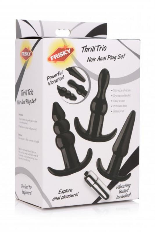 Thrill Trio Anal Plug - Set Of 3 - Black - UABDSM