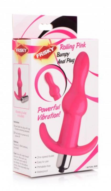 Bumpy Vibrating Anal Plug - Pink - UABDSM