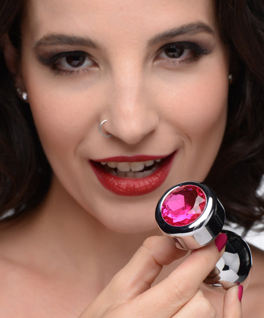 Hot Pink Gem Weighted Anal Plug - Medium Hot Pink Gem Weighted Anal Plug - Medium - UABDSM