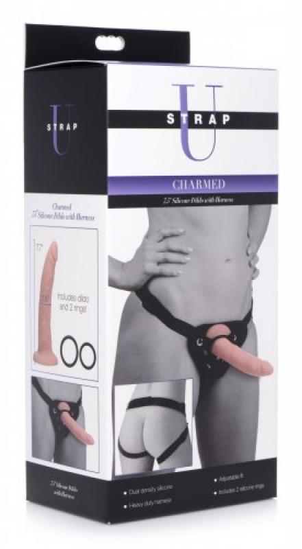Realistic Dildo With Harness - 19.5 Cm. - UABDSM