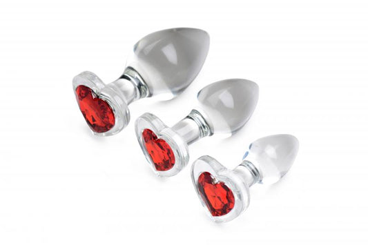 Red Heart Gem Glass Anal Plug Set Red Heart Gem Glass Anal Plug Set - UABDSM