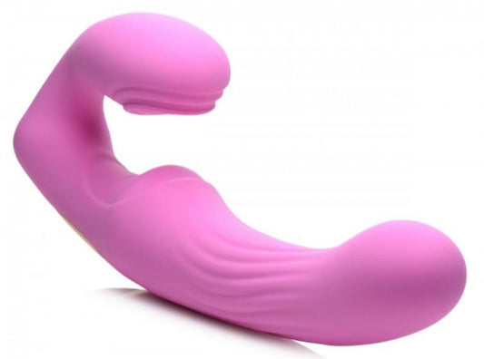U-Pulse Silicone Vibrating Strapless Strap-On - Pink U-Pulse Silicone Vibrating Strapless Strap-On - Pink - UABDSM