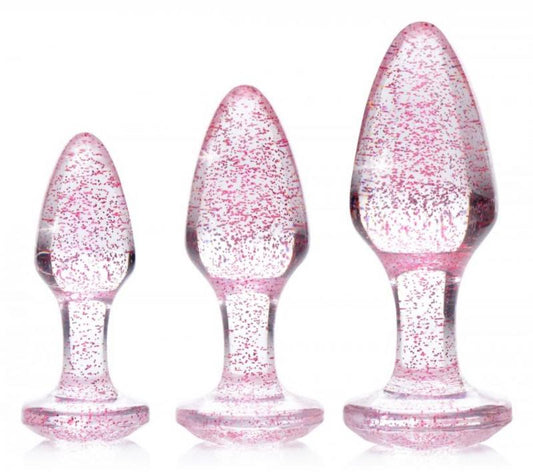 Shimmering Gem Anal Plug Set - Pink Shimmering Gem Anal Plug Set - Pink - UABDSM