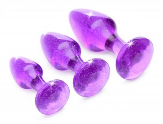 Shimmering Gem Anal Plug Set - Purple - UABDSM