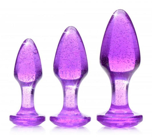 Shimmering Gem Anal Plug Set - Purple Shimmering Gem Anal Plug Set - Purple - UABDSM