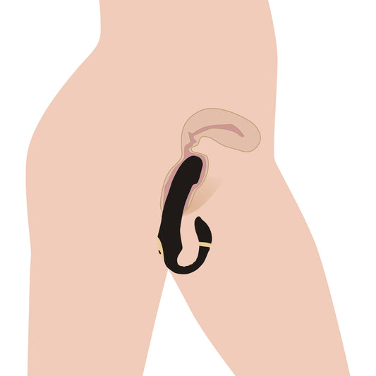 10X Pleasure Pose Come Hither Silicone Vibrator with Poseable Clit Stimulator - UABDSM