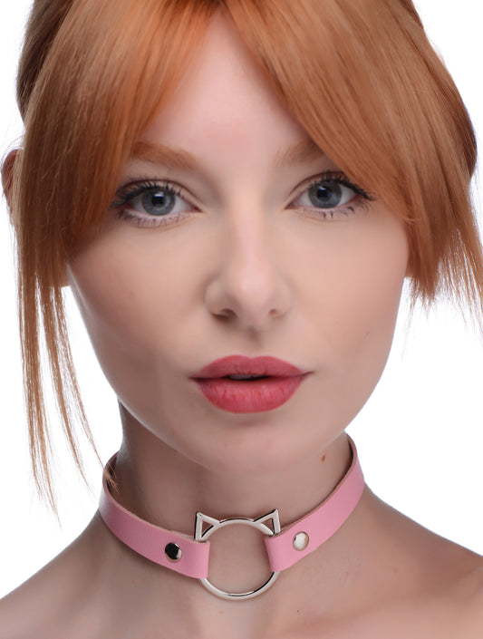 Kinky Kitty Ring Slim Choker - Pink Kinky Kitty Ring Slim Choker - Pink - UABDSM