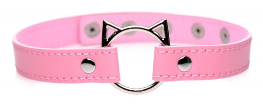 Kinky Kitty Ring Slim Choker - Pink Kinky Kitty Ring Slim Choker - Pink - UABDSM
