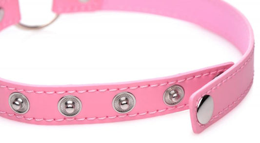 Kinky Kitty Ring Slim Choker - Pink - UABDSM