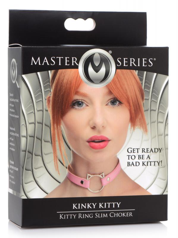 Kinky Kitty Ring Slim Choker - Pink - UABDSM