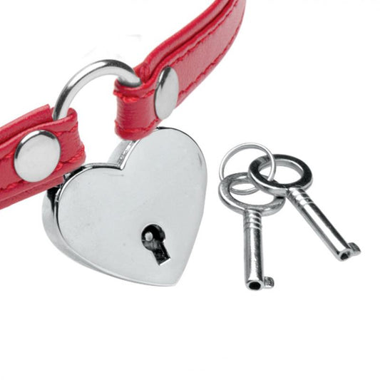 Heart Lock - Collar With Keys - Red - UABDSM