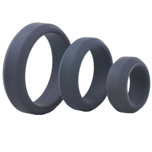 Triple Black Silicone Cock Rings Triple Black Silicone Cock Rings - UABDSM