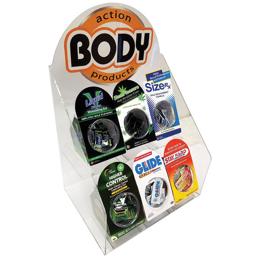 Body Action Acrylic Display-Male Products Body Action Acrylic Display-Male Products - UABDSM