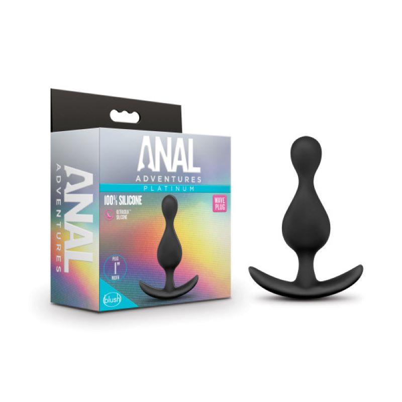 Anal Adventures Platinum - Wave Plug - Black - UABDSM