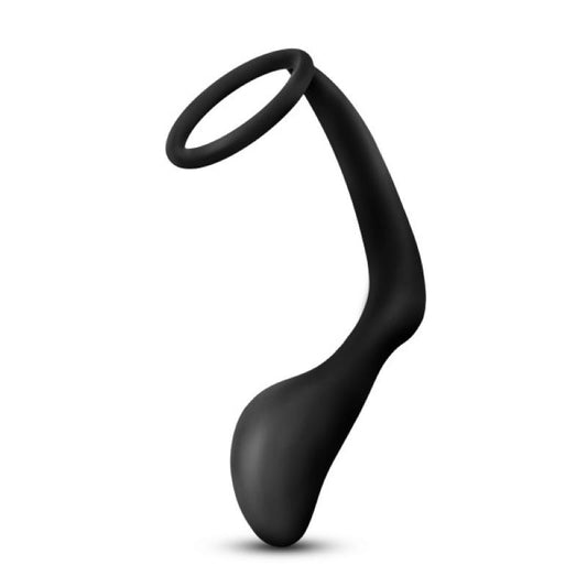 Anal Adventures Platinum - Cock Ring Anal Plug - UABDSM