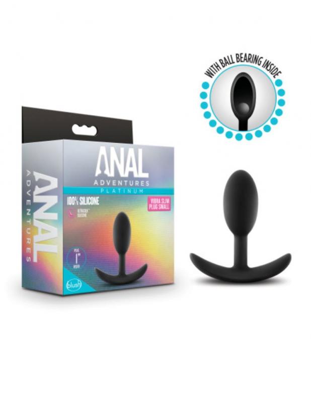 Anal Adventures Platinum - Silicone Vibra Slim Plug - Small - UABDSM