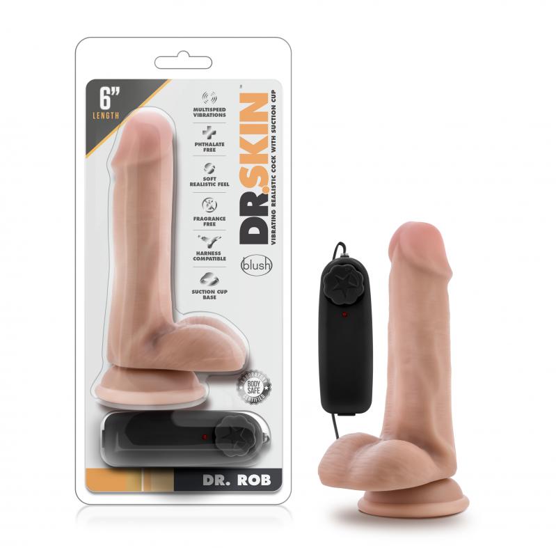 Dr. Skin - Dr. Rob Vibrator With Suction Cup 6 - Vanilla - UABDSM