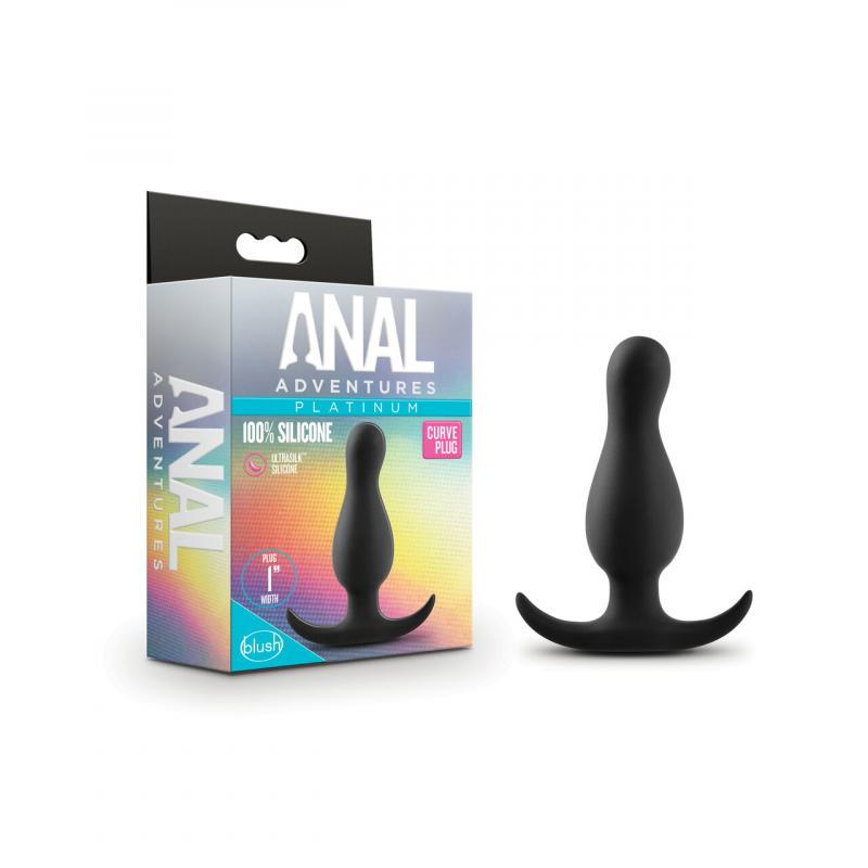Anal Adventures Platinum - Curve Plug - Black - UABDSM