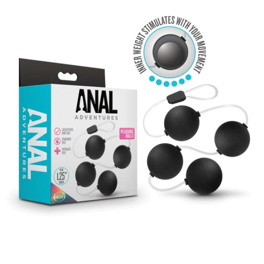 Anal Adventures - Pleasure Balls - Black - UABDSM
