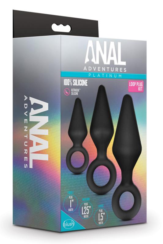 Anal Adventures Platinum - Silicone Anal Plug Set - UABDSM