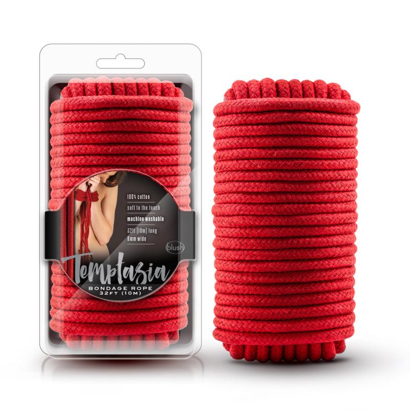 Temptasia - Bondage Rope - 32 Feet - Red - UABDSM