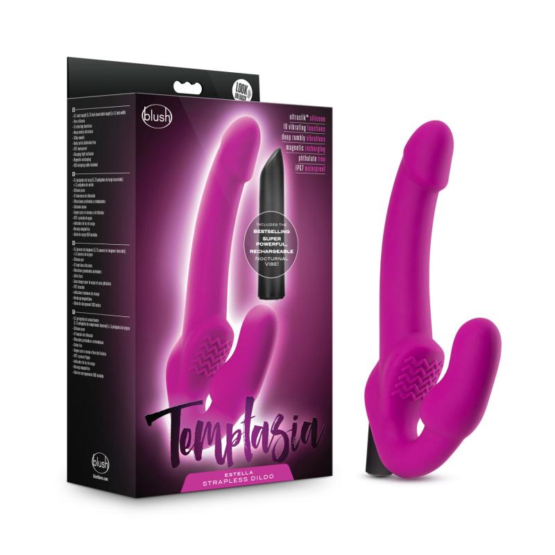 Temptasia - Estella Vibrating Strapless Strap-on - Pink - UABDSM