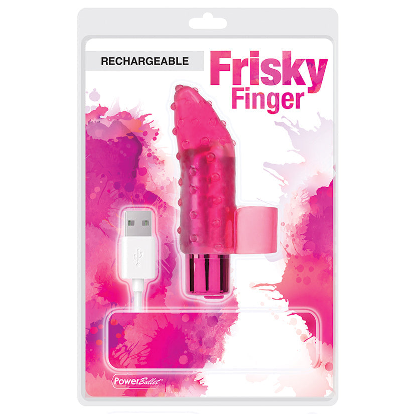 Power Bullet Frisky Fingers Rechargeable-Red - UABDSM