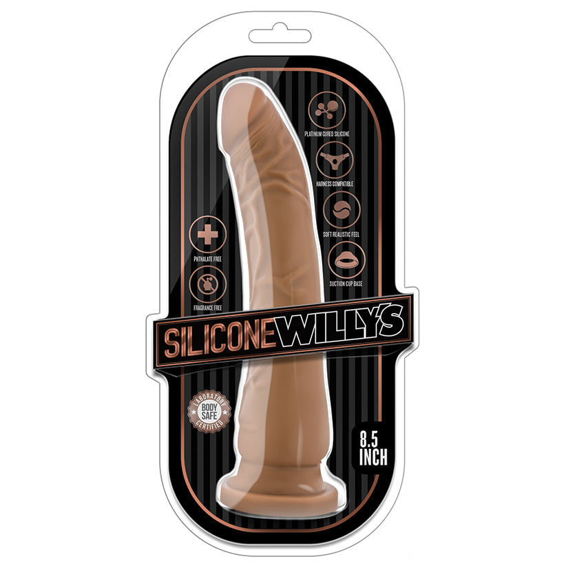Silicone Willys 8.5 Inch Silicone Dildo - Mocha - UABDSM