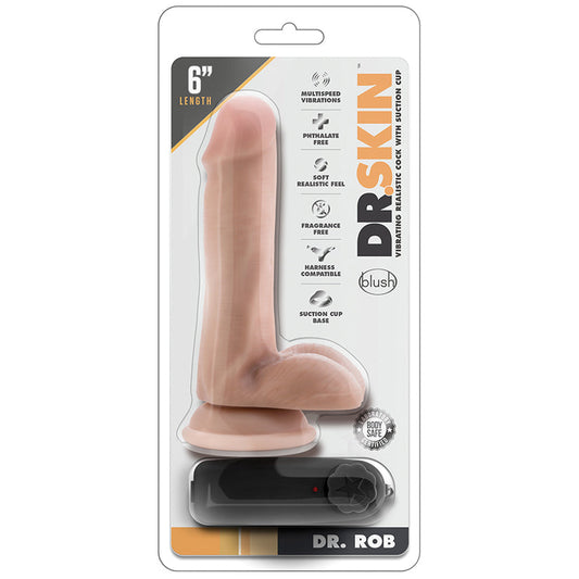 Dr. Skin - Dr. Rob - 6 Inch Vibrating Cock With Suction Cup - Vanilla Dr. Skin - Dr. Rob - 6 Inch Vibrating Cock With Suction Cup - Vanilla - UABDSM