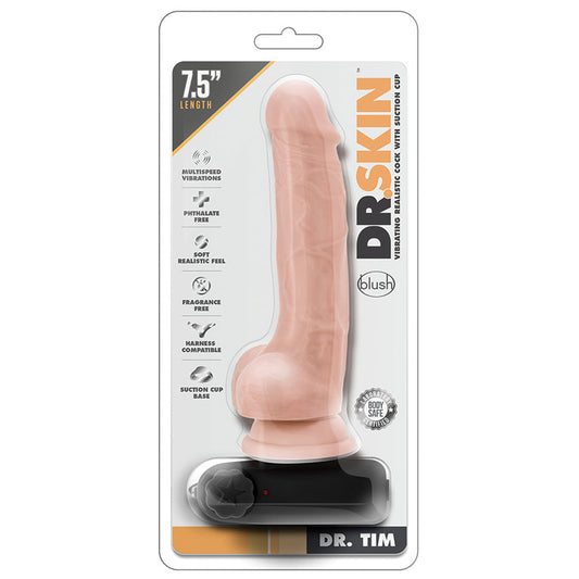 Dr. Skin - Dr. Tim - 7.5 Inch Vibrating Cock With Suction Cup - Vanilla Dr. Skin - Dr. Tim - 7.5 Inch Vibrating Cock With Suction Cup - Vanilla - UABDSM