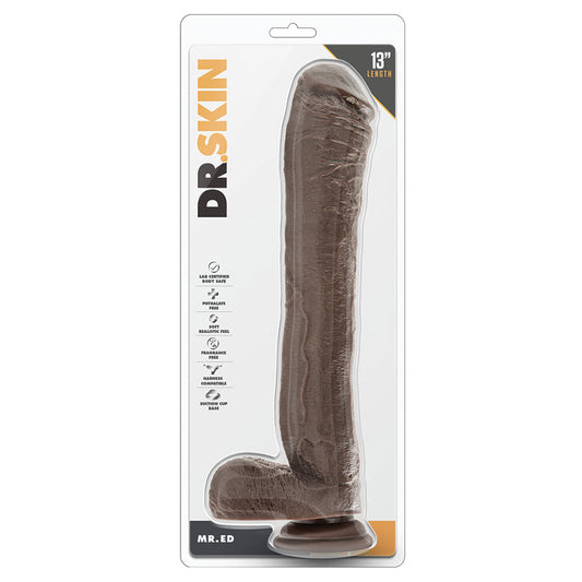 Dr. Skin Mr. Ed 13 Dildo With Suction Cup - Chocolate Dr. Skin Mr. Ed 13 Dildo With Suction Cup - Chocolate - UABDSM