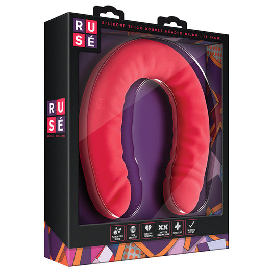 Ruse Silicone Double Headed Dildo-Cerise 18 Ruse Silicone Double Headed Dildo-Cerise 18 - UABDSM