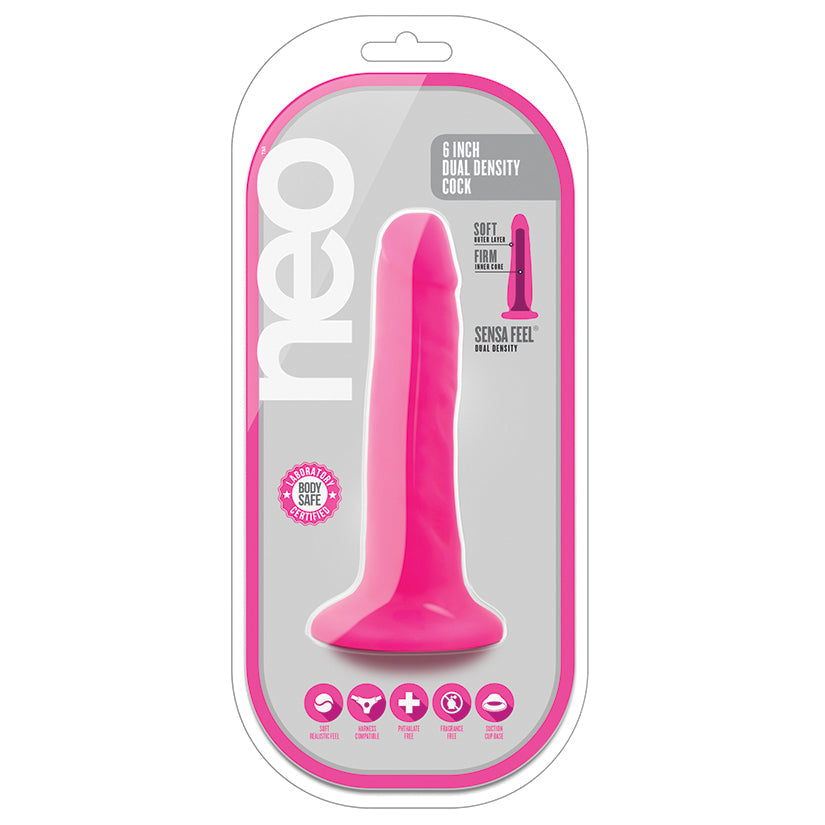 Neo - 5.5 Inch Dual Density Cock - Neon Pink - UABDSM