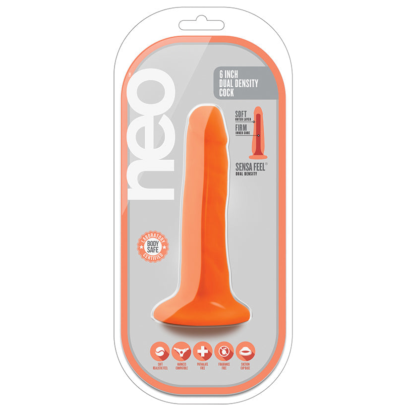 Neo - 5.5 Inch Dual Density Cock - Neon Orange - UABDSM