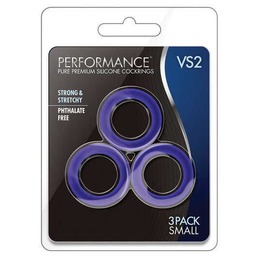 Performance - Vs2 Pure Premium Silicone Cockrings - Small - Indigo Performance - Vs2 Pure Premium Silicone Cockrings - Small - Indigo - UABDSM