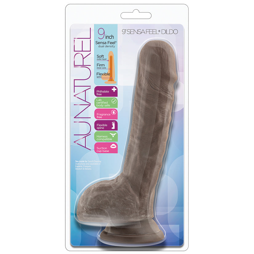 Au Naturel 9 Sensa Feel Dildo - Chocolate - UABDSM