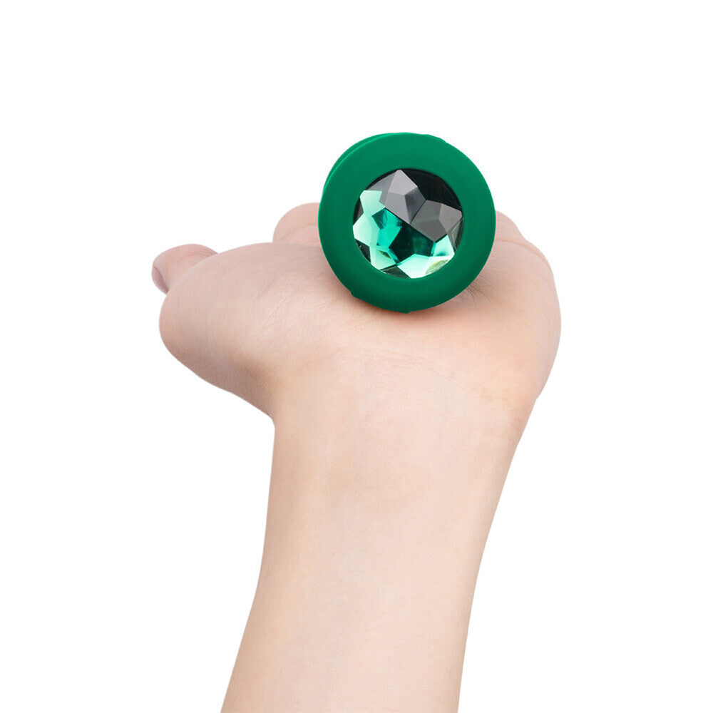 b-Vibe Remote Control Vibrating Jewel Butt Plug Emerald - UABDSM