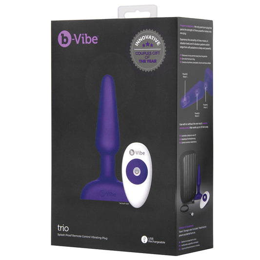 B-Vibe Trio Plug-Purple B-Vibe Trio Plug-Purple - UABDSM