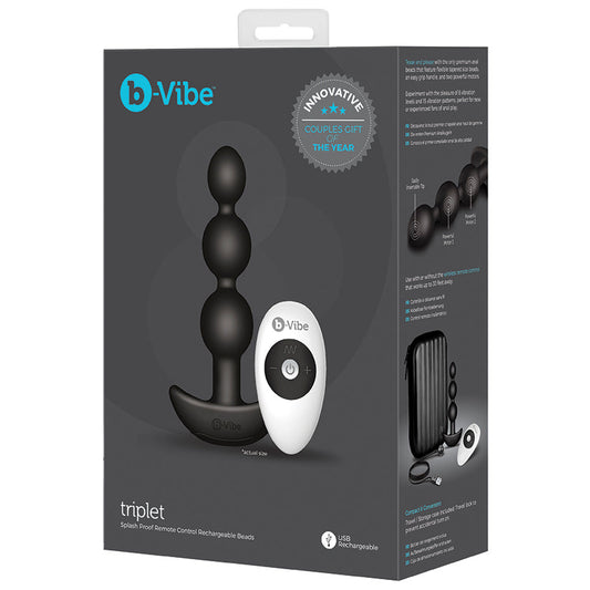 B-Vibe Triplet Anal Beads-Black B-Vibe Triplet Anal Beads-Black - UABDSM